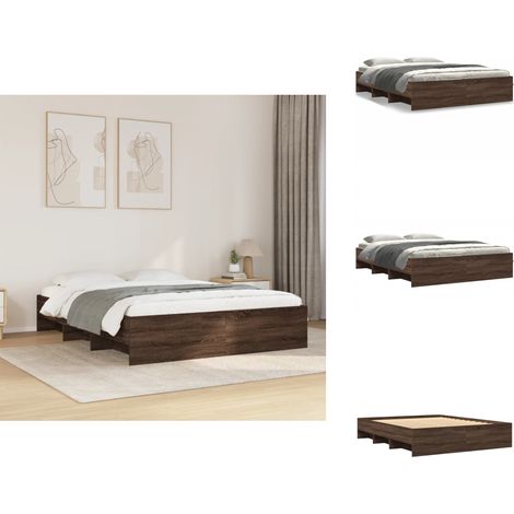 Cadre de lit sans matelas chêne marron 150x200 cm - Cadre De Lit - Cadres De Lit - Meuble De Chambre À Coucher - Lit (1/5)