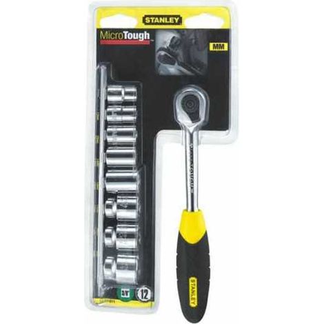 Cricch.Microtough 1/4"+ 9 Llaves de vaso 0-94-610 Stanley