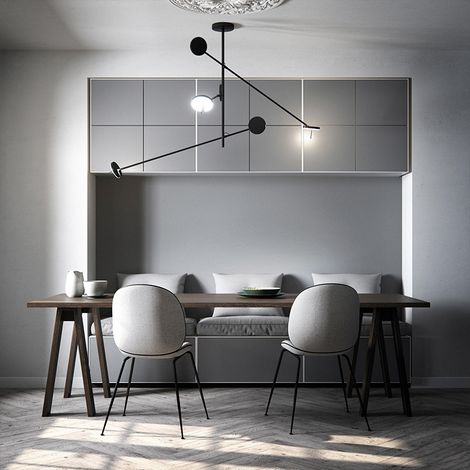 Grok Invisible - Suspension LED Plafonnier Noir Mat Coupe Phase Gradation 2295lm 3000K (1/5)