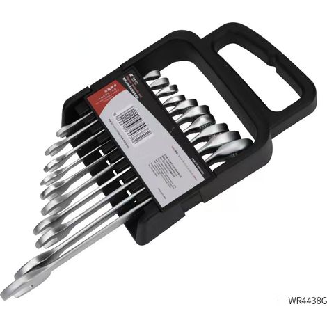 [MAI UTILIZZATO]Chiave inglese a doppio uso, chiave a forchetta, set di attrezzi, chiave per tubi dell'olio per riparazione auto, set di attrezzi completo (10 pezzi)