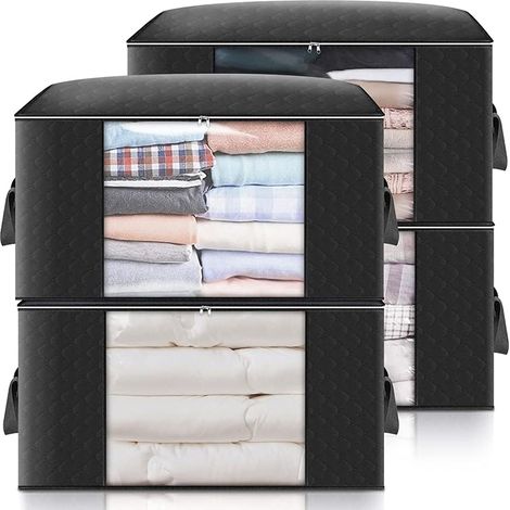 Rangement pour vêtements, sacs de rangement pliables pour couvertures, boîtes de rangement pour organiser vêtements, chambre, couette, placard, chambre d'étudiant, pull (1/5)