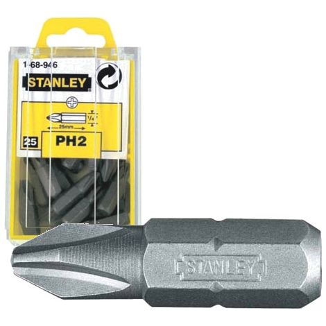 STANLEY punta phillips stanley n.2 1-68-946 , Punta destornillador Stanley Phillips Ph2 25mmx25. (1/2)