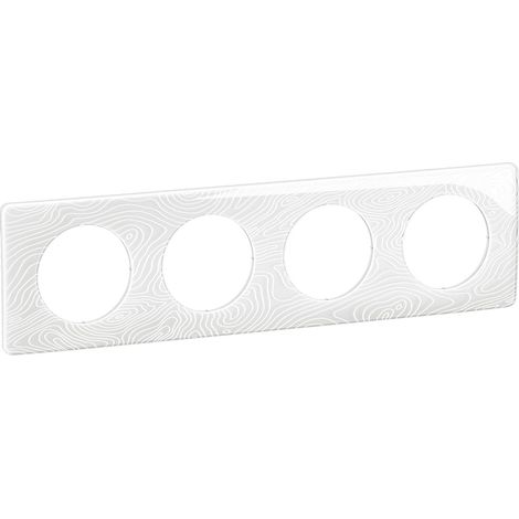 Plaque de finition 4 postes - Céliane 2024 - CP0604 - Legrand - Blanc relief