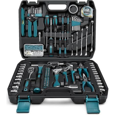 Boite a Outils Caisse a outil Malette Outils Ensemble de Clés à Douille Ensemble de Tournevis Clé Hexagonale Métrique Pinces (1/5)