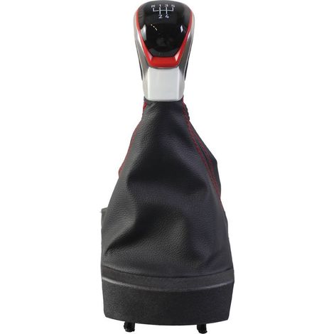 Pommeau de levier de vitesses rouge à 6 rapports pour SEAT Ibiza (modèles 2002-2010). (Un jeu de pommeau de levier de vitesses rouge à 6 rapports, version Ibiza) (1/4)