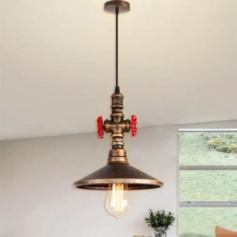 U-Do Lustre Suspension Créatif style Vintage Lampe en Fer Rouille Lustre Plafonnier de Qualité décoration Salon Cuisine (1/4)