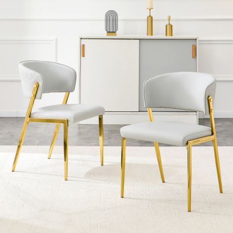 Set di 2 sedie da pranzo moderne con struttura in metallo, seduta e schienale imbottiti – Robuste (1/5)