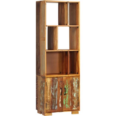 Bibliothèque 60 x 35 x 180 cm, bois de récupération, bois massif (1/5)