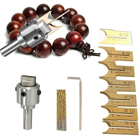Fraise Dureté Perle Travail Du Bois Perle Maker Foret Ensemble Routeur Bit Set Petit Portable Haute-Dureté Alliage Acier Outil Kit 16 pcs (1/4)