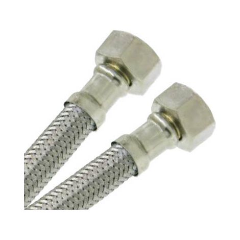 Watts – Flexible sanitaire inox Ø13mm – Femelle/Femelle 1/2' (15x21) – Longueur 30 cm – Débit 65L/min à 3 bars – Pression max 16 bars