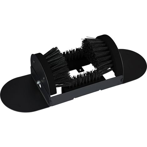 Relaxdays Gratte-pieds à brosses 3 faces, paillasson extérieur, poils robustes, fixation au sol, noir (1/5)