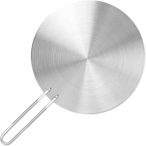 Diffuseur de chaleur en acier inoxydable pour plaque à induction, adaptateur/convertisseur pour cuisinières à gaz et électriques, 24 cm (1/5)