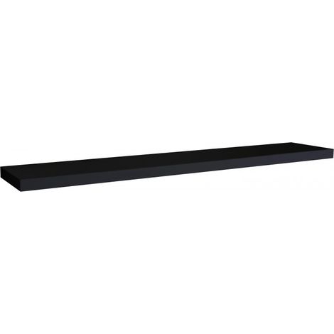 Étagère murale, étagère alvéolée, étagère en bois, étagère murale, noire, 120 x 25 x 5 cm - Minerva (1/5)