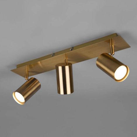 [GEBRAUCHT] B-Ware TRIO LIGHTING Deckenstrahler Marley 3-flammig LED dimmbar altmessing 48x9cm (1/2)