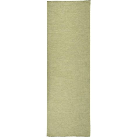 vidaXL Tapis à tissage plat d'extérieur 80x250 cm Vert (1/5)