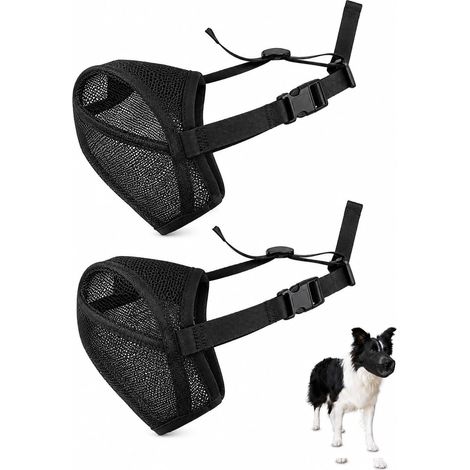 Dog Muzzles for Dogs, Medium, Size M, Breathable Nylon - Anti-Bite, Anti-Bark - Adjustable - Swallow and Drink - Black (1/5)