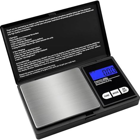 Precision Scale 500g/0.1g,Pocket Scale with Backlit LCD Display,Digital Kitchen Scale,Digital Scale with Tare Function(7 Units) (1/5)