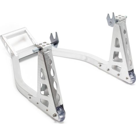 Wiltec Cavalletto alzamoto posteriore sotto forcella, max 317 kg, con rotelle, per ruote posteriori