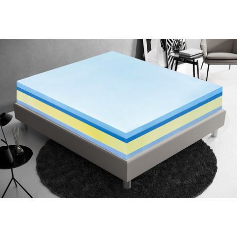 Matelas 90x200 mémoire de forme - Haut 25 cm - 11 zones de confort - mémoire 5 cm - Orthopédie - Housse amovible (1/4)