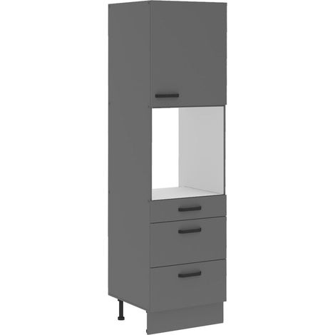 Küche NESSA Hochschrank 60 cm Anthrazit Küchenzeile Küchenblock Einbauküche (1/5)