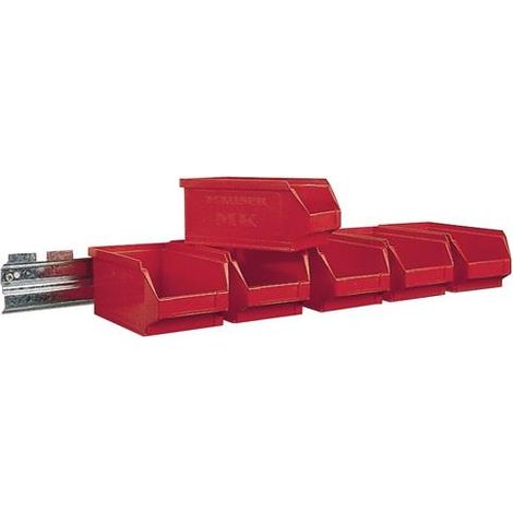 Sichtlagerkastenset H50xB602xT100mm STA verz.m.Sichtlagerkästen 6xMK6 rot MAUSER (1/4)