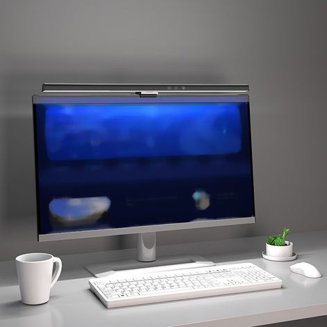 LED-Computermonitor, augenschonende Leuchtleiste, Touch-Bedienung, 60-Minuten-Timer, schwarz (1/5)