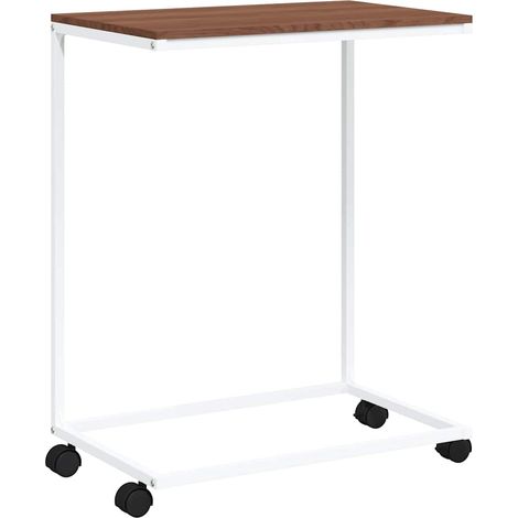 Maison Exclusive - Beistelltisch mit Rollen Weiß 55x35x70 cm Holz