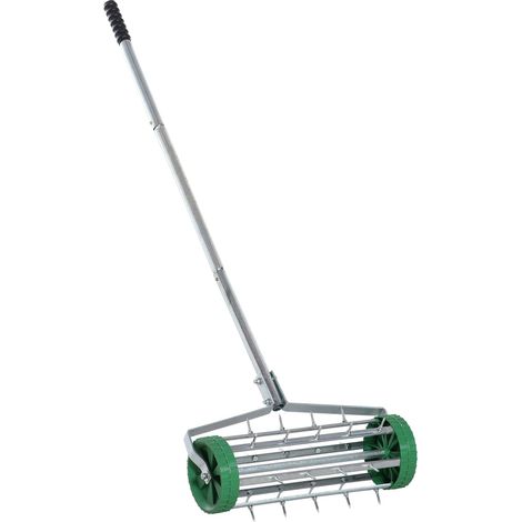 Rasenlüfter, Grifflänge, einstellbar Handvertikutierer, Rasenbelüften, stachelwalze Rasen, rollender Rasenlüfter, pflegen Garten