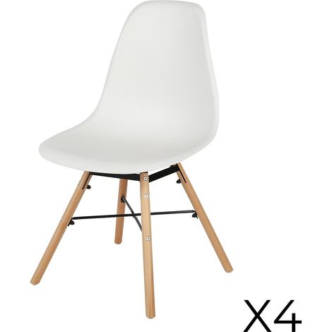 Set di 4 sedie colore bianco in stile scandinavo. Collezione JENKINS.