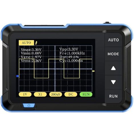 CHOYCLIT FNIRSI DSO152 Mini Oscilloscope numérique portable 2.5MSa/s 200KHz bande passante analogique 800 VPP avec sortie PWM (Version Standard)