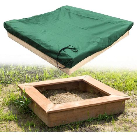 Bâche carrée imperméable pour bac à sable avec cordon de serrage, en tissu Oxford anti-poussière, pour piscine ou bac à sable - Bâche de protection verte pour bac à sable avec cordon de serrage (180 x (1/5)