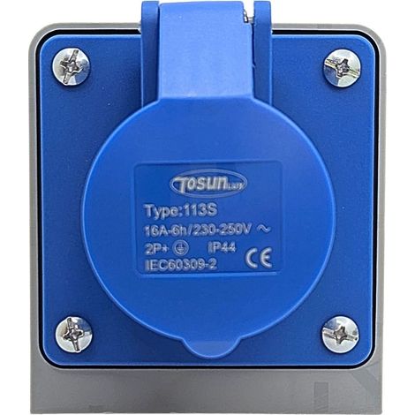 Enchufe Conector AC Macho 16A 2P+E IP44