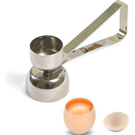 Edelstahl-Eieröffner Sheller Separator für pochierte Eier Zwei-in-Eins-Doppelkopf-Eieröffner Edelstahl-Zwei-in-Eins-Doppelkopf-Eieröffner Haushalt Küche Eierschalenöffner (1/5)