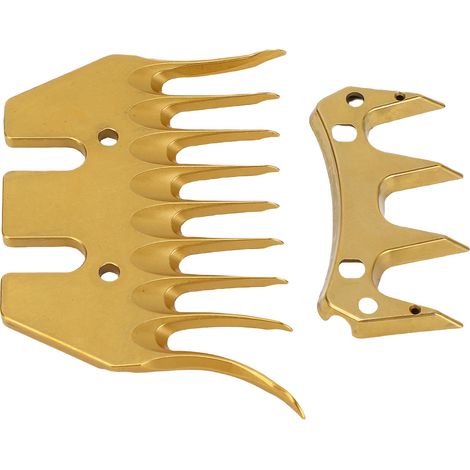 Lames rechange tondeuse mouton couleur or 9 dents courbes acier fort carbone pour tonte bétail, lot de 2 (1/5)