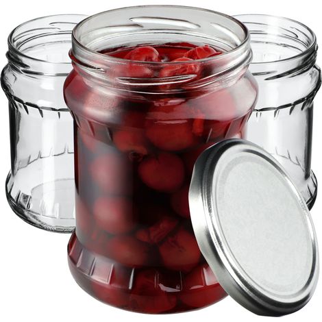 KADAX Einmachglas 500 ml, Aufbewahrungsgläser mit Schraubdeckel, Einkochgläser, Sturzglas, Marmelade (1/5)