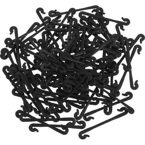Clips de Fixation pour Plantes Grimpantes, Pince à Plantes, 100pcs en Plastique Noir, Forme Plate, pour Jardin, pour Arbres Fruitiers et (1/5)