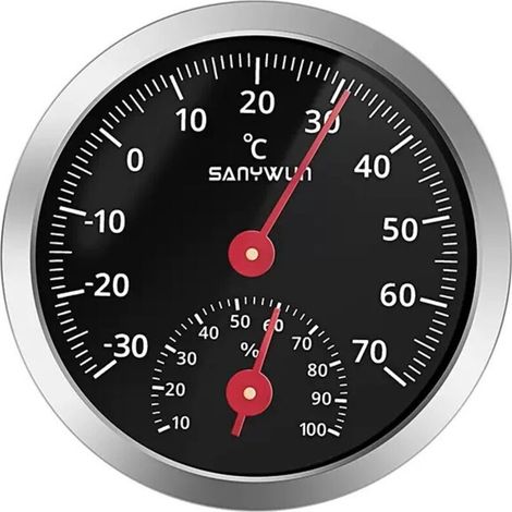 Thermohygromètre de voiture Thermomètre mécanique et hygromètre sans batterie de haute précision pour la mesure en voiture