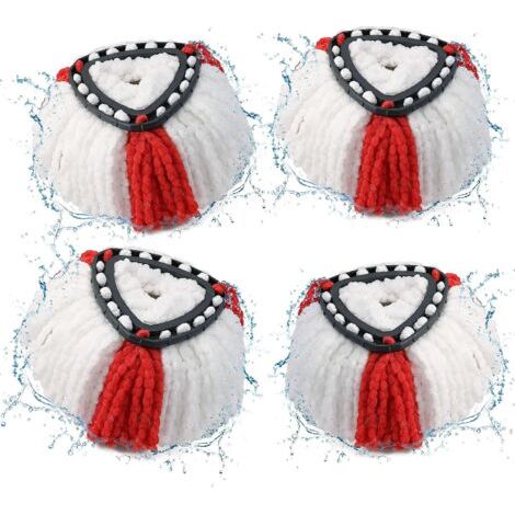Lot de 4 Tête de Balai Serpillère 2en1 Vadrouille Serpillère pour Vileda Recharge Turbo (1/5)