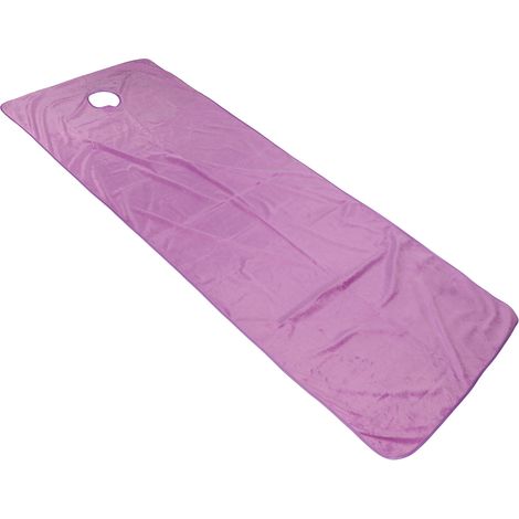 Drap de salon de beauté, housse de lit courte en peluche épaisse pour table de massage SPA avec ouverture, couleur violette. (1/5)