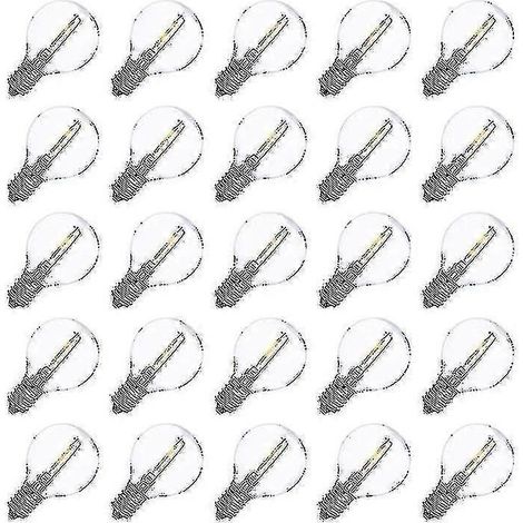 2024 Lot de 25 ampoules LED G40 E14 de rechange 0,6 W 2700 K à filament