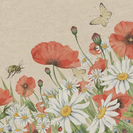 Duni Servietten Floral Poppy 33 x 33 cm - 25er Pack Servietten