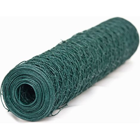 Werka Pro – Grillage souple plastifié 0,5 x 25m – Mailles hexagonales 13mm – Acier galvanisé – Résistant aux intempéries