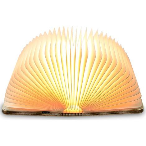 Lampe de livre LED en bois, idée cadeau de Noël, lampe de livre magnétique pliable, lampe en papier LED rechargeable par USB, lampe décorative avec batteries 2000 mAh (1/5)