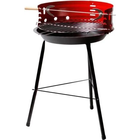 Griglia a carbone Aktive rossa nera portatile 42 cm