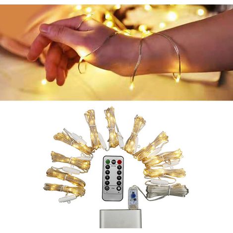 Guirlande lumineuse rideau LED avec télécommande USB, 300 LED multicolores, 8 modes d'éclairage, fil de cuivre, 3 x 3 m (1/5)
