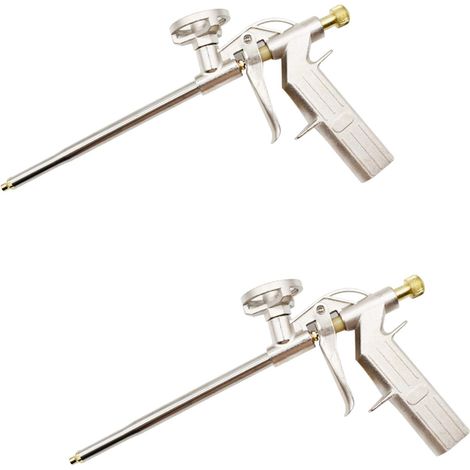 2 pièces Pistolet à Mousse, Pistolet à Mousse Polyuréthane Calfeutrage Bâtiment, Métal Pu Robuste En Mousse Expansible Pistolet à Mousse Pour Le Calfeutrage, Le Remplissage, l'Étanchéité (Or) (1/2)