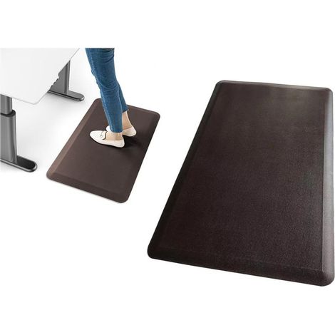 Tapis anti-fatigue rembourré de 12 mm d'épaisseur pour cuisine et buanderie - Couleur café 44 x 71 cm (1/4)