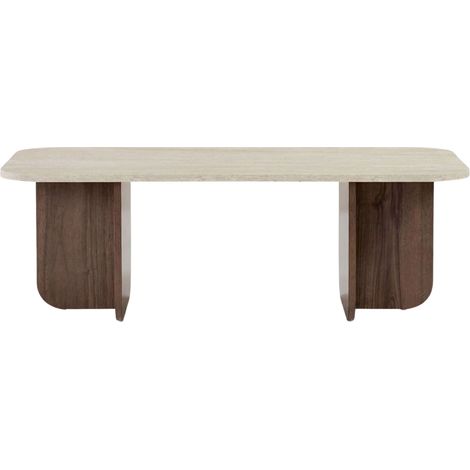Tavolino rettangolare con piano dai bordi arrotondati L120 cm - BECAJ