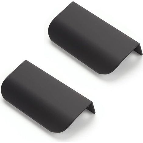 6-teiliges schwarzes Küchenschrankgriff-Set, verdeckte Griffe, 80 mm Länge, 64 mm Lochabstand (1/5)