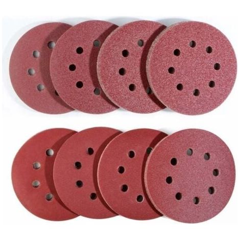 80 Pièce Disques de Ponçage à fixation en Ponceuse excentrique, (Ø125mm Set de papier à poncer), 10 x 40/60/80/120/180/240/320/400 pour Ponceuse Orbitale Aléatoire by (1/5)